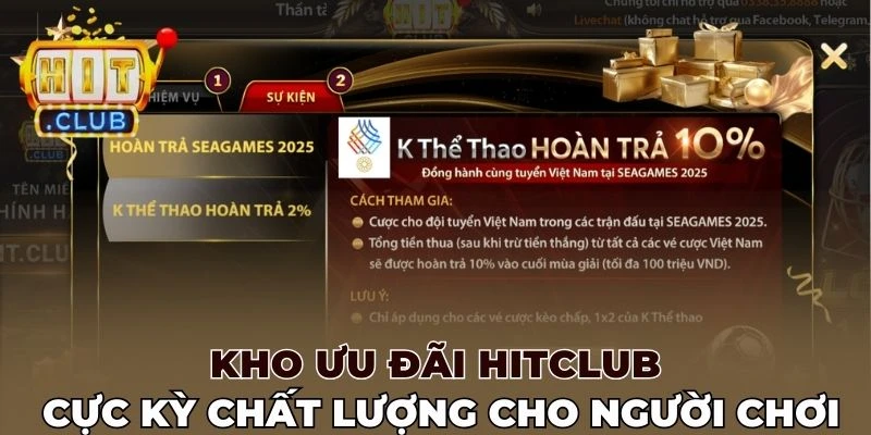 Kho ưu đãi Hitclub cực kỳ chất lượng cho người chơi