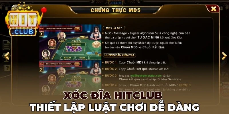 Xóc đĩa Hitclub thiết lập luật chơi dễ dàng